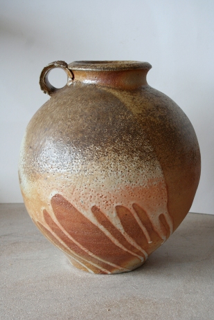 Full bellied jar, wood fired, ht 29cm, 2013